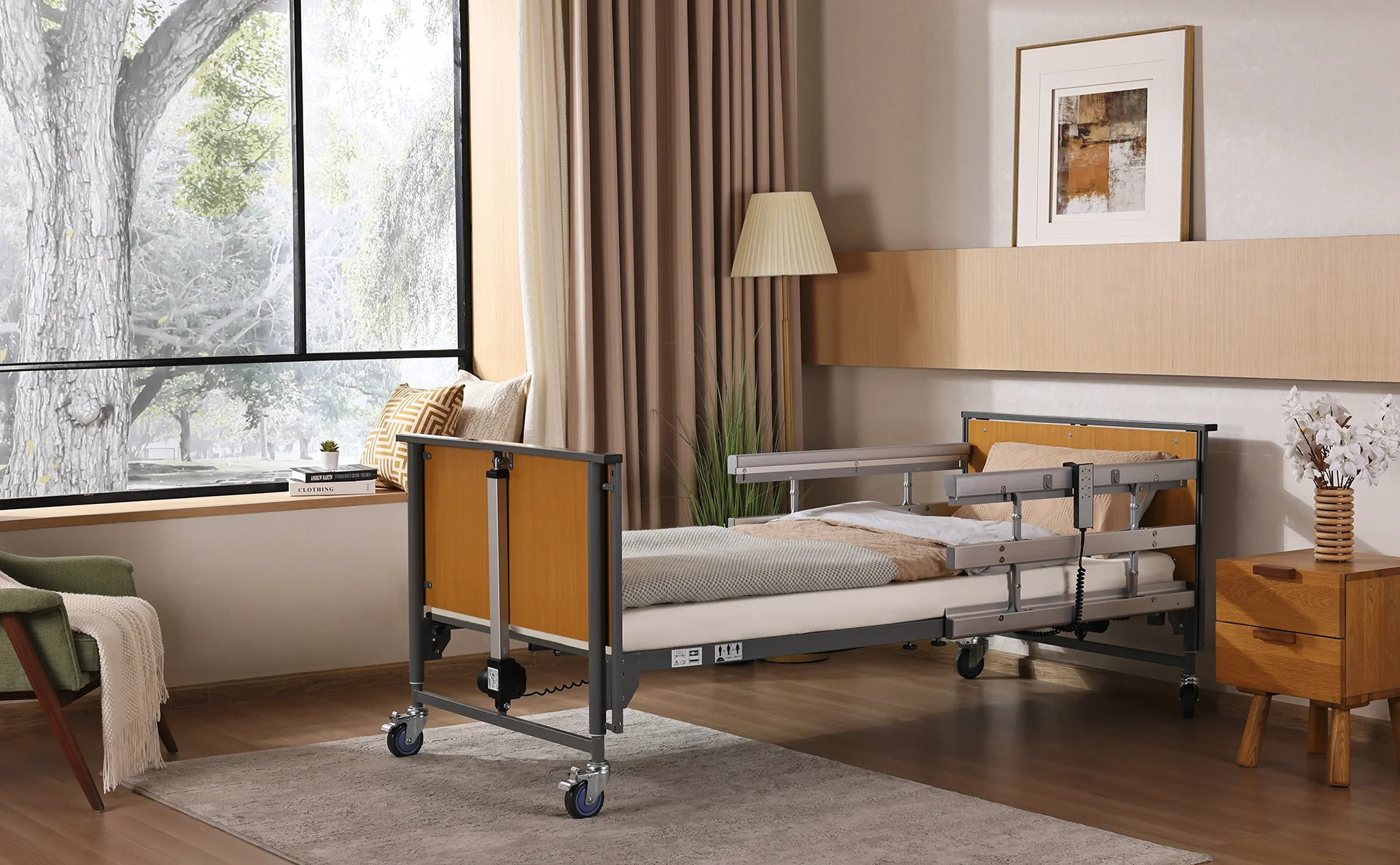 Pflegebett in einem Zimmer